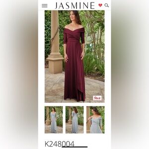K-Jade Couture Mother of the Bride, Size 8, berry full length evening wear.